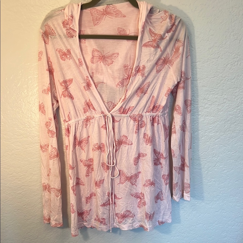 Splendid Light Pink Butterfly Top